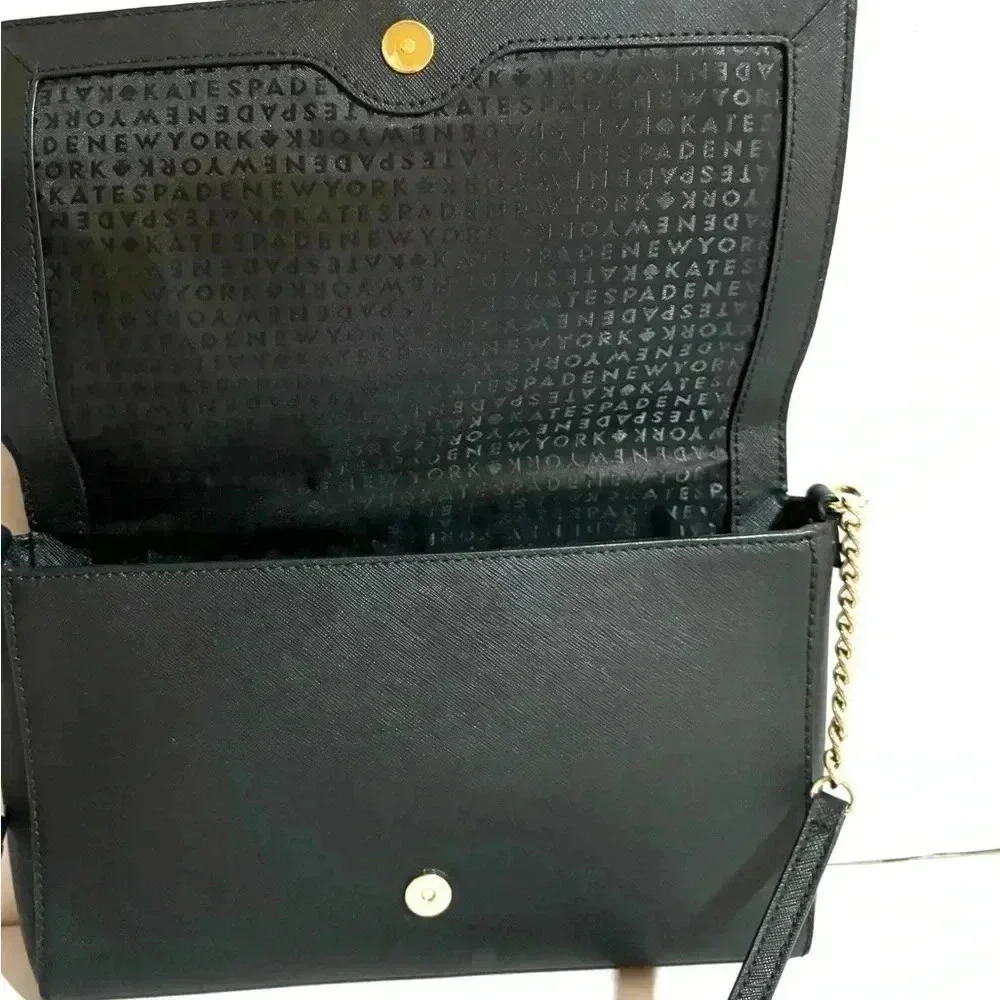 Kate spade black leather crossbody handbag
